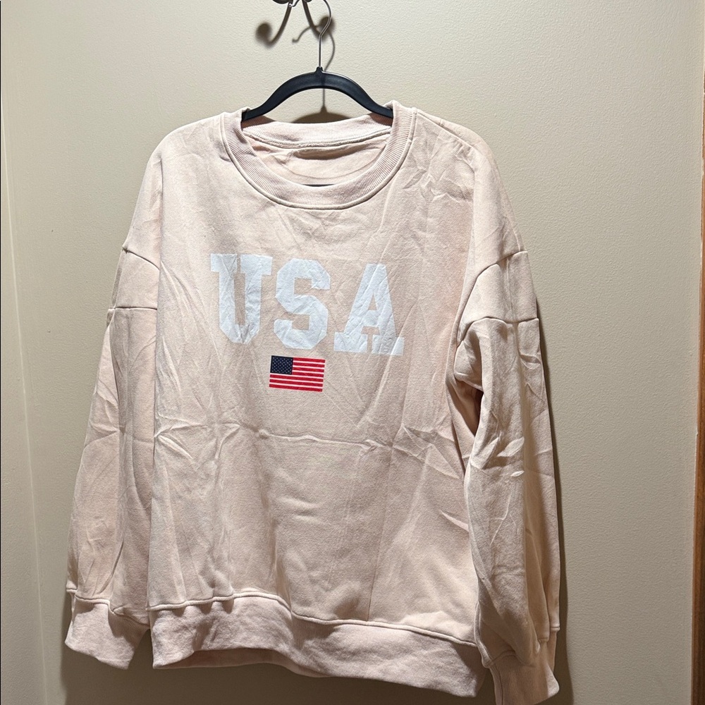 USA Flag Women's Cream Sweater